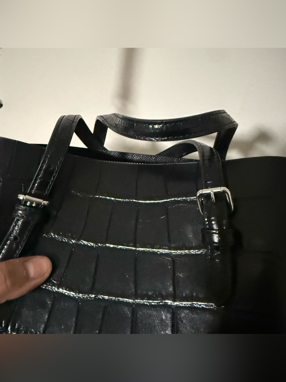 COACH Black Croc Embossed Mollie Tote Bag
25 with straps - Picture 13 of 14
